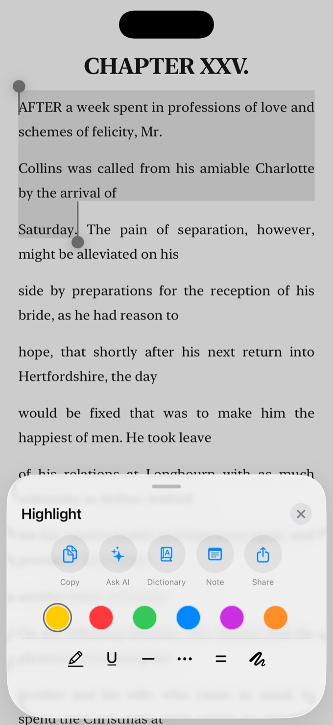 Highlights and saved quotes in SnailRead